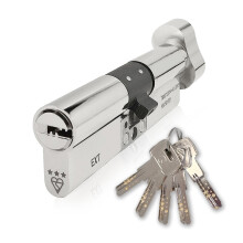 IRONWORX? Spectre Nickel 35mm (Turn) / 35mm (Key) (70mm) Maximum-Security Police Approved TS007 BSI 3 Star Euro Cylinder Door Lock with Escape Thumb