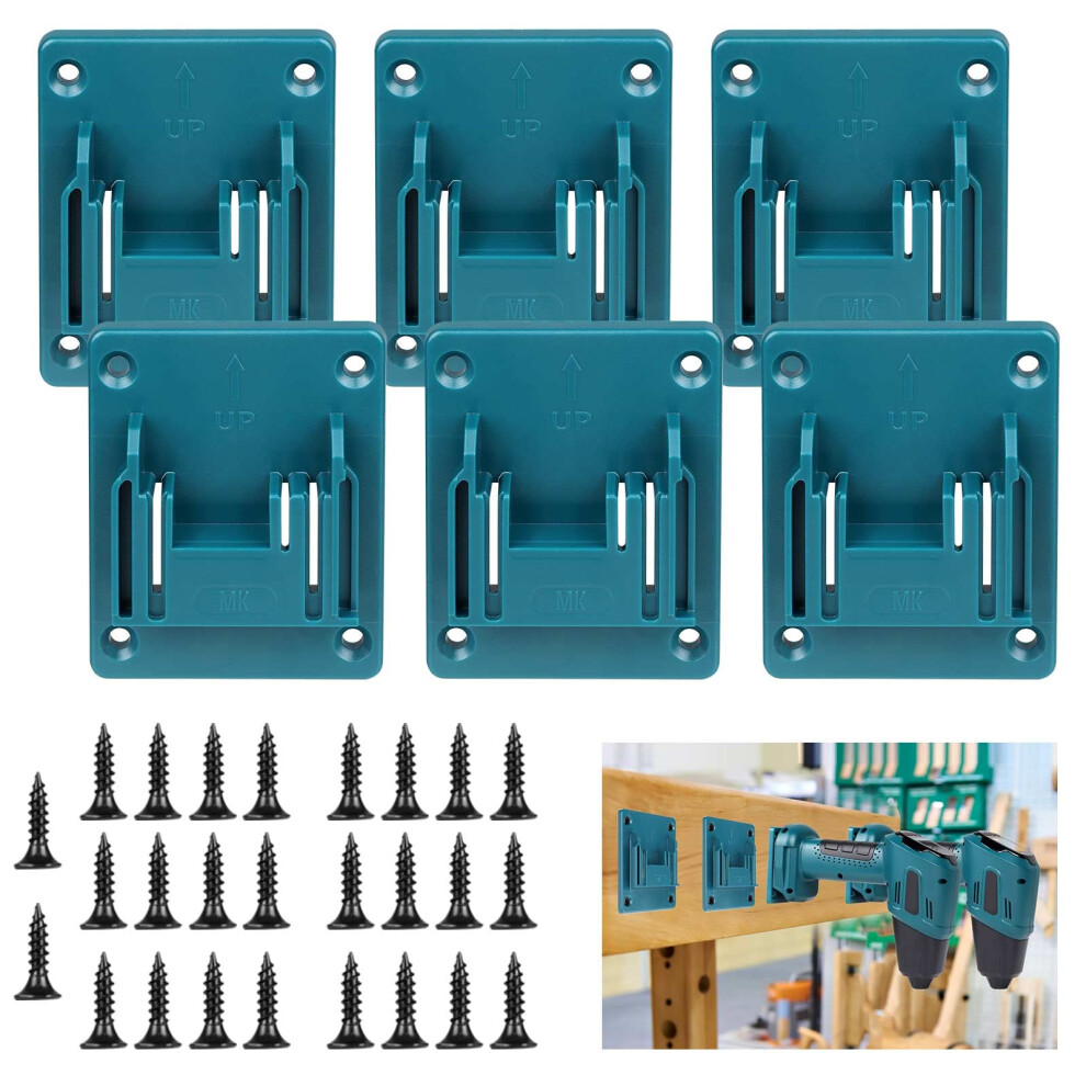 6 Packs Wall Mount Tool Holder For Makita 18V 14.4V Drill Tools & Power Multitool, Machine Holder Tool Storage, Hanger For Drill Tools With Screws 5051222352564