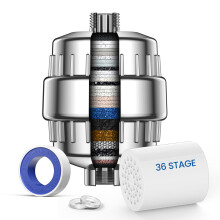 VOXON 36-Stage Shower Filter with Vitamin C for Hard Water, Universal 1/2" Fit, Shower Hard Water Filter for Removing Chlorine, Heavy Metals and Other
