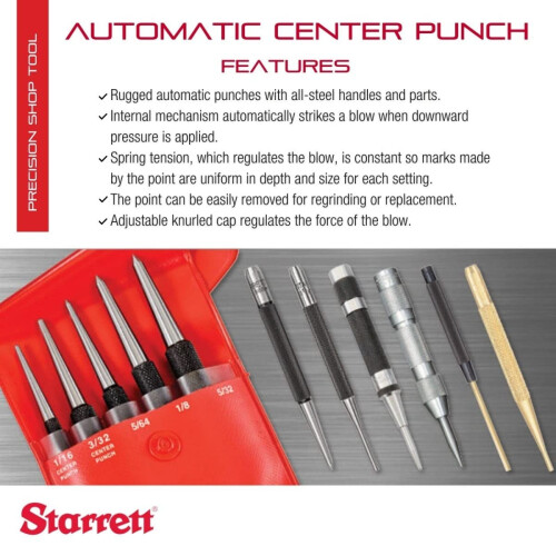 Starrett Starrett 18A Automatic Centre Punch With Adjustable Stroke 1