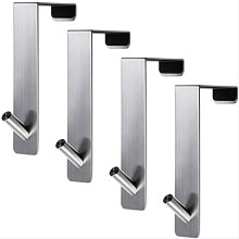 ARTOYS Over Door Hooks Hanger - Set of 4-Fits 1 3/8?(35mm) Door Widths,Stainless Steel 304 Towel Coat Hooks-No DrillingRequired- Supports Up to 100lb