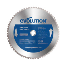 Evolution Power Tools 66TBLADE Blade for Cutting Mild Steel, For Circular and Chop Saws, Carbide-Tipped TCT Blade For Cold Metal Cutting, 66 Teeth,