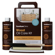 Wood Oil Kit - for Oiling & Restoring All Indoor & Outdoor Wooden Surfaces Such as Furniture, Worktops & Doors. Contains 250ml Danish Oil, 250ml Wood