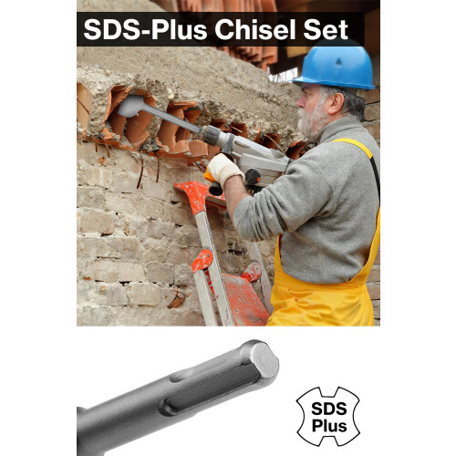 Lytool Tile Chisel SDS-Plus, 2pcs 250x40mm+280x100mm SDS Masonry Concrete Chisel Set, Tile Removal Tool, Tile Grooving Scraping Scaling Chisels 1
