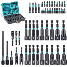 LIBRATON 54PCS Magnetic Nut Driver Set, Impact Drill Driver Bit 1/4", Metric & SAE Nut Drivers for Impact Drill, Socket Adapters, Screwdriver Bit,