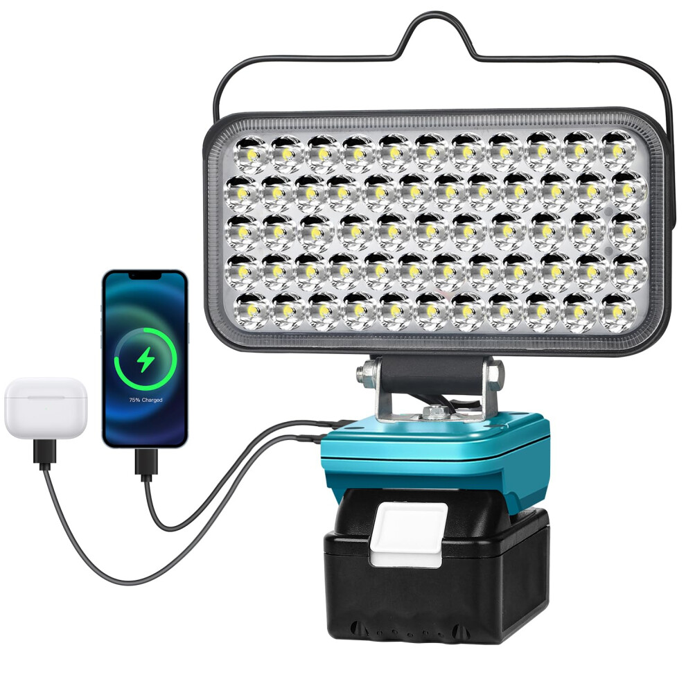Cordless Led Work Light For Makita 14.4V/18V Lxt Battery, Portable Flashlight Jobsite Spotlight Tool For Makita, Lamp Flood Light For 5051222357934