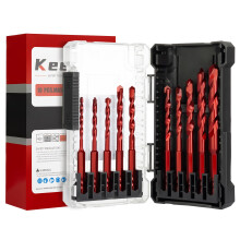 Keewaki Masonry Drill Bit Set - 10-Piece Hex Shank Set for Tile, Brick, Concrete & Stone - Includes 4mm to 12mm Sizes with Storage Case - Durable,