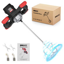 IMAYCC New Cement Mixer, 2100W Paddle Mixer, Concrete Mixer with 6 Speed, Plaster Mixer, Paint Mixer, Mixing Paddle for Drill, Concrete Tools, Ideal