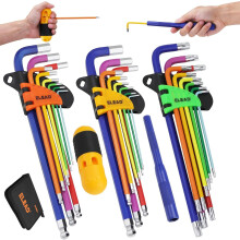 ELEAD New Model Hex Key Allen Spanner Set: 29-Piece Rainbow Colored Torx Hex Key Set, Long Arm Ball End, Metric SAE Torx Star Allen Spanners Sets with