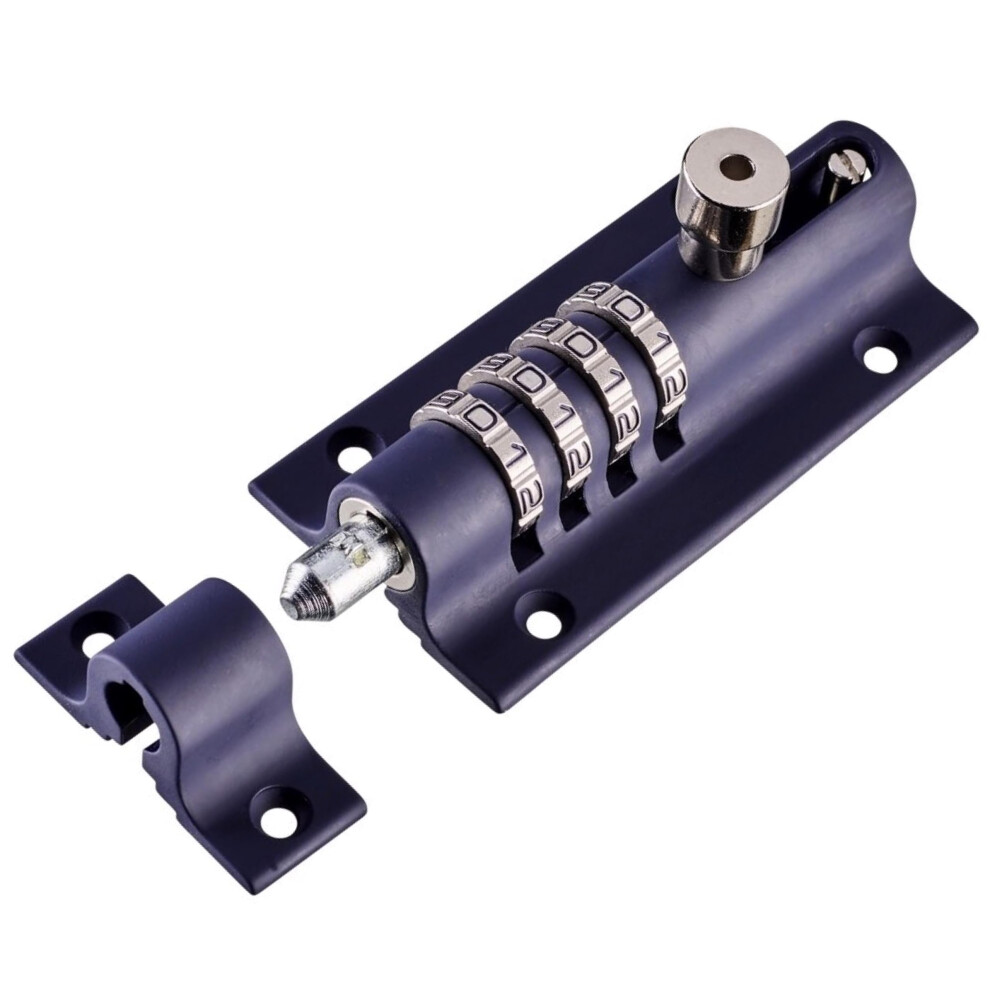 Squire Combi Bolt Door Lock (Combi4) - 4 Wheel Combination Locking Bolt - Weatherproof Die Cast Body - Tamper Proof Slide Bolt - High Security Gate