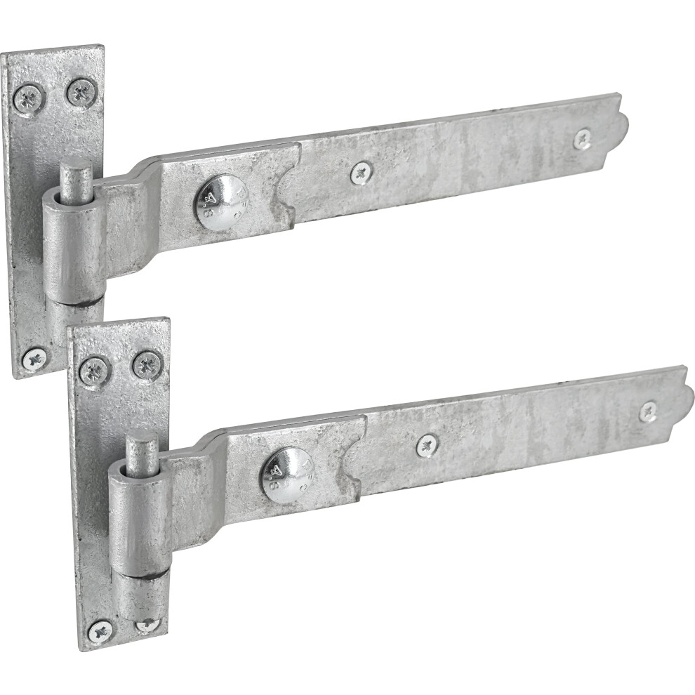 Irontite? Cranked Galvanised Gate Hinges Heavy Duty 300Mm (12"), Hook And Band Gate Hinges For Wooden Gates. Cranked Hinges With Fixings Included. 5051222358818