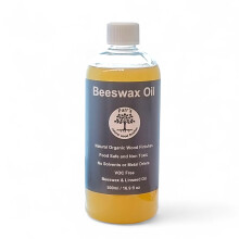 Beeswax Oil for Wood - 500ml - All Natural Beeswax & Polymerised Linseed Oil -Voc Free & Environmentally Friendly- Cutting Boards, Butcher Block Oil,