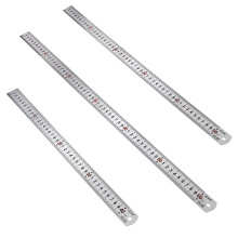 Siumir Metal Rulers 3Pcs, 40/50/60cm (16/20/24in) Dual Side Precision Long Stainless Steel Ruler Kit Straight Edge Measuring Tool for Office