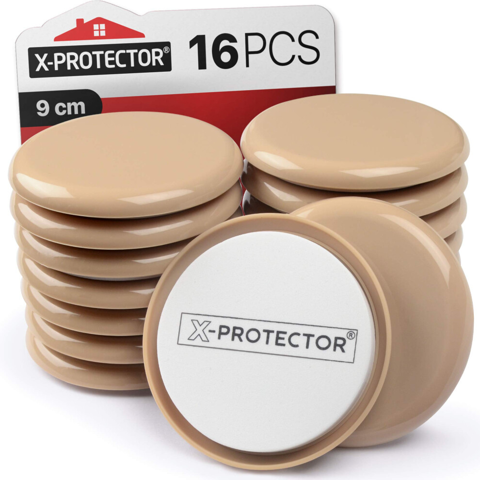 Furniture Sliders For Carpet X-Protector ? Moving Pads 16 Pcs 9Cm Sliders For Furniture - Move Your Furniture Easy With Reusable Furniture Movers 5051222364857
