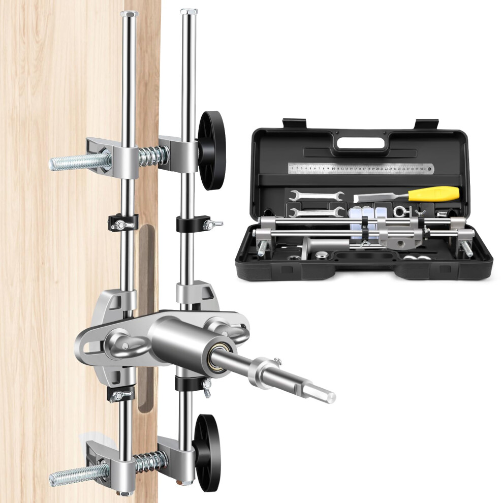 Door Lock Mortiser Kit, Lock Fitting Jig Maintenance Set, Door Lock Hole Opener Jig With 18Mm 22Mm 25Mm Tungsten Steel Cutters, Woodworking Hole Saw 5051222359259