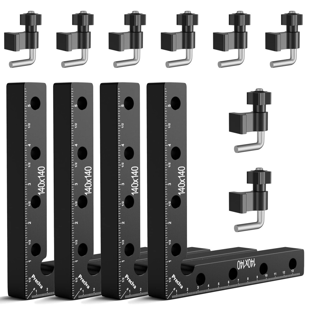 Preciva 90 Degree Right Angle Positioning Square Clamp, Aluminum Alloy Right Angle Clamp,Professional Woodworking Tools Woodworking Block For Picture 5051222364758