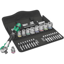 Wera 8100 SB 6 Zyklop Speed 3/8" Multifunction Ratchet & Socket Set, Metric, 29pc, 05004046001, Silver