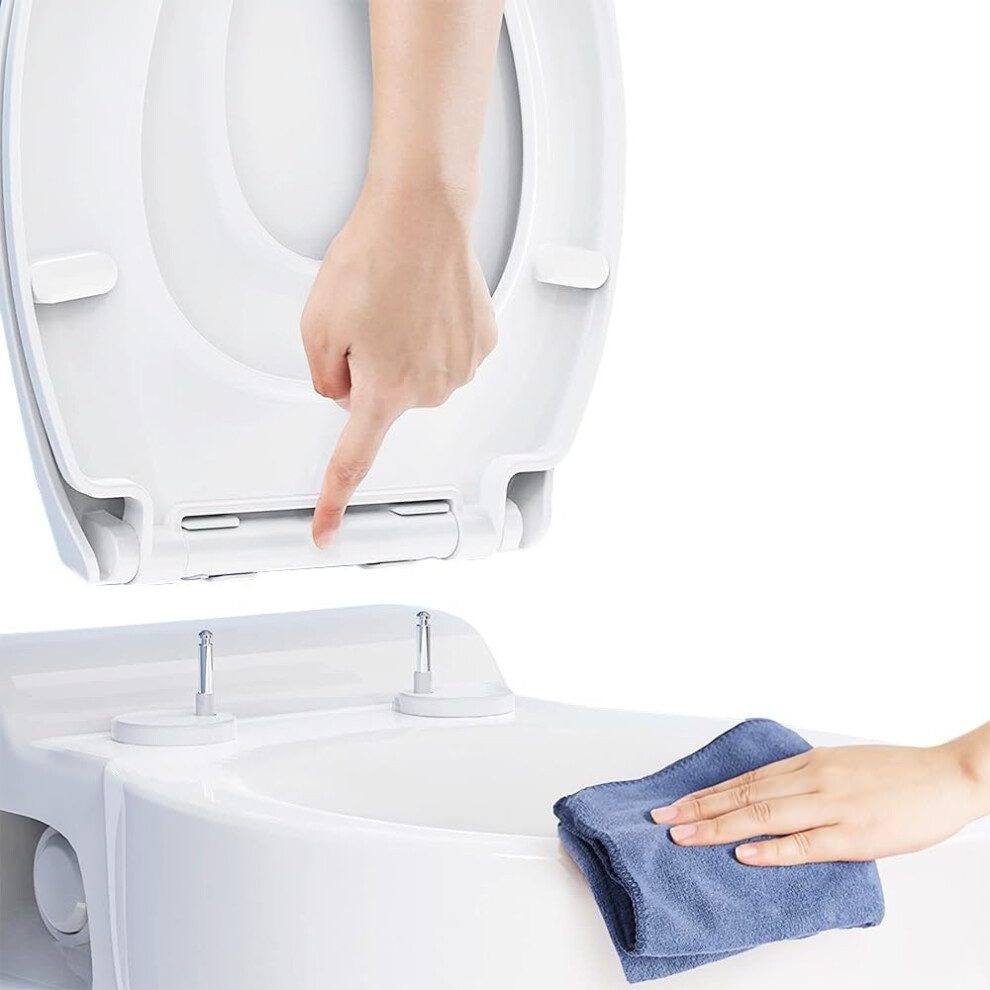 Ram? White Quick Release Soft Close Toilet Seat With Hinges Bathroom Bowl Seating Abs Toilet Seat 5051222361986