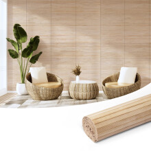 Art3d Natural Bamboo Wall Panel for Interior Wall Decor, Renewable Pole Wrap Wainscoting Paneling for Wall Ceiling Furniture Cabinet Office, 12 x 96