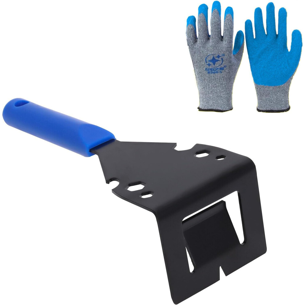 Trim Puller Pry Bar, Tile Skirting Board Removal Tool For Wood Floor Baseboard Door Casings Nail Pulling With Working Gloves Gekufa,Blue 5051222361115