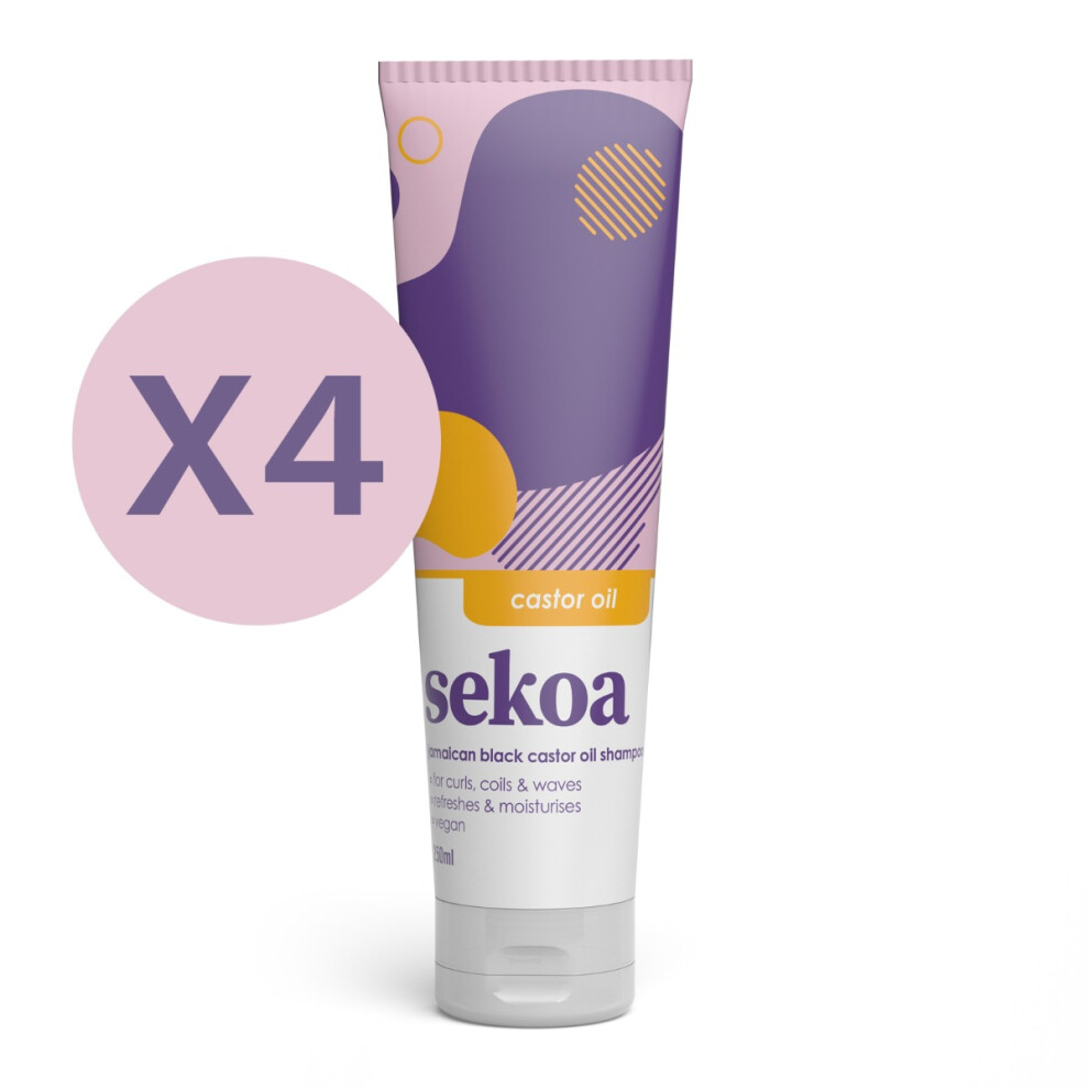 Sekoa Black Jamaican Castor Oil Shampoo 250Ml X 4 Pack