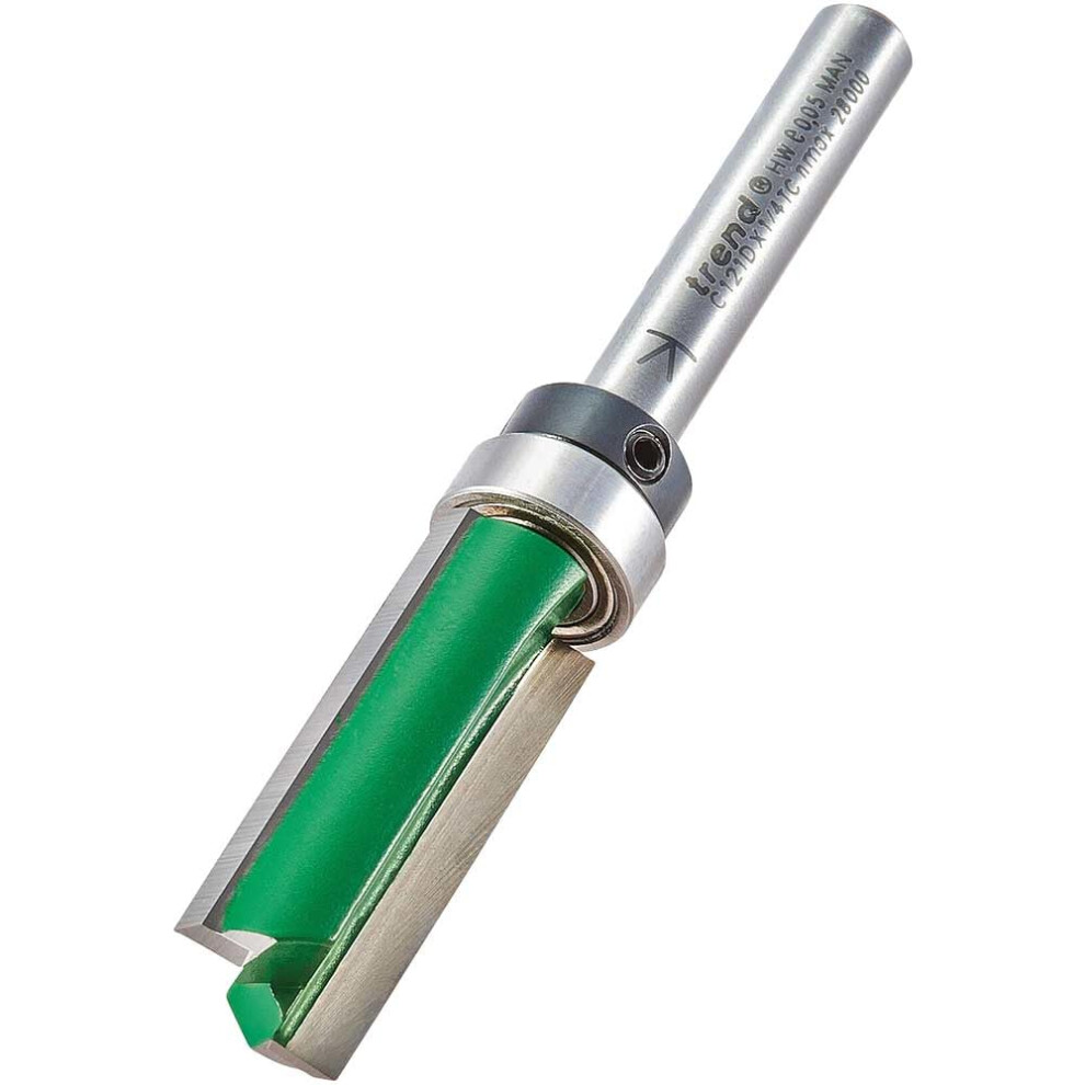 Trend Craftpro Guided Profiler Router Cutter Bit, 1/4 Inch Shank, 12.7Mm Cut Diameter & 32Mm Cut Length, Tungsten Carbide Tipped, C121dx1/4Tc