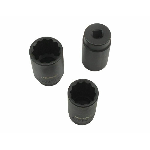 us pro US Pro 5pc Impact Socket Set - Thin Wall, 12 Point, 30 32 34 35 36mm Hub Nut Sockets B1431 1