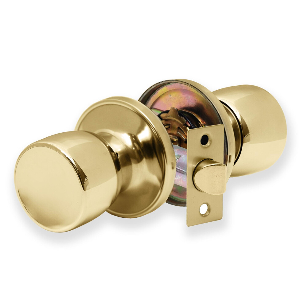 Xfort Tulip Passage Knob Set Polished Brass, Door Knob For Internal Wooden Doors 5051222366202