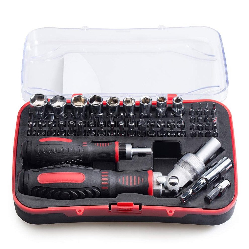 61Pc Ratchet Screwdriver Sets, Jenabom Precision Magnetic Screwdriver Bit Set With Ratchet Handle, Repair Tool Kits With Torx & Small Multi Bits, 5051222369265