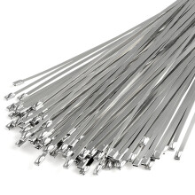 100pcs Chain Link Fence Ties, 11.8 Inch 304 Stainless Steel Self-Locking Metal Ties, Widely Used for Fixed Fences, Wire Fence Rolls, Exhaust Pipes,
