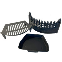 Castle Heavy Duty Grate Set - 16 Inch Fire Front Fret Matt Black