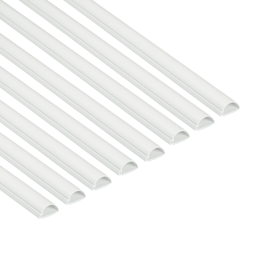 D-Line Mini Cable Trunking 8-Pack, Half Round Cable Cover, Paintable, Self-Adhesive Wire Cover, Hide Tv Wires, Cable Management - 8X 30Mm (W) X 15Mm 5051222366332