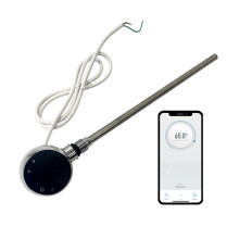 Greened House 300w WiFi Electric Smart Heating Element for Towel Rails and Radiators with LED touchscreen Thermostat/Timer Energy Efficient (Chrome)