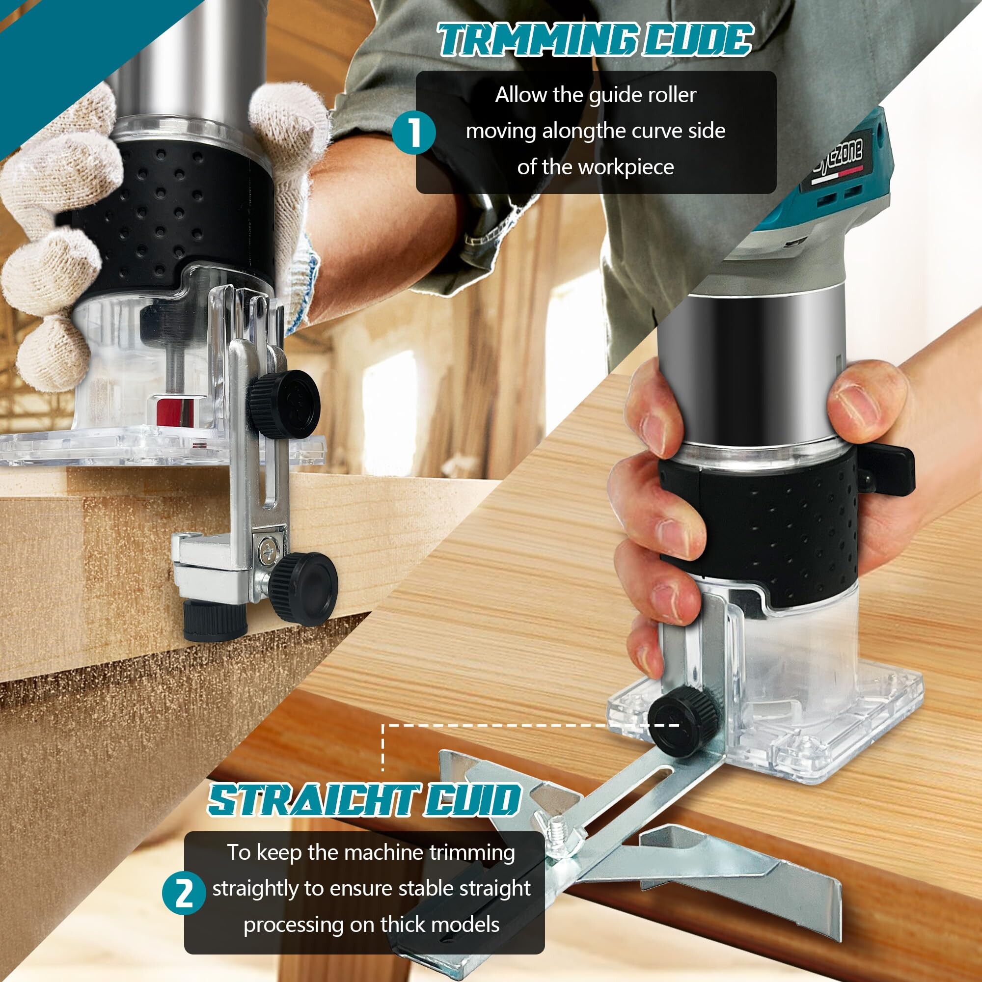 Pslm Router Cordless Wood Router Trimmer for Makita 18V Battery, 6 Variable Speeds ...