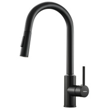 KeeGone Kitchen Mixer tap with Pull-Out Spray, Pull Down Kitchen Sink Mixer Taps Faucet High Arc 360? swivelling Two Modes Stainless Steel Black