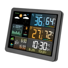 Wireless Weather Station with 6‑Mode Forecast, Indoor Outdoor Thermometer, Barometric Pressure and Humidity Monitor for Home Garage