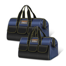 Tool Bag 2-Pack Set | AIRAJ 14" & 16" Small Tool Bag | Wide Mouth Tool Bags for Men and Women | Small Tool Tote | Tool Organizer for Home