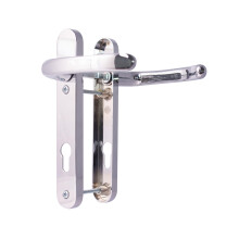 TSS UPVC Door Handle Set, 92mm PZ (Centres), Lever/Lever, Screw to Screw 122mm with Backplate 212mm x 34mm - Replacement PVC Door Handle (Polished