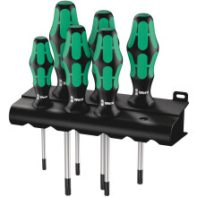 Wera 367/6 TORX? Kraftform screwdriver set with rack, 6pc, 05028062001,Multi-colour,315 x 155 x 40 mm