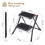 KINGRACK Step Ladder, Double Side Folding Step Stool, 2 Step Portable Ladder with handdle, Large Platform, Slim Household Stepladder with 2