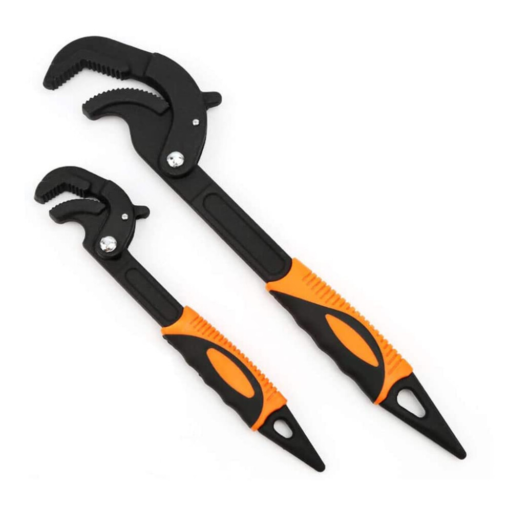 Lslansoon 2 Pcs Multi-Function Universal Wrench Set Self Adjusting Spanner Quick Power Grip Pipe Wrench For Auto Repair And Home Maintenance 5051222366196