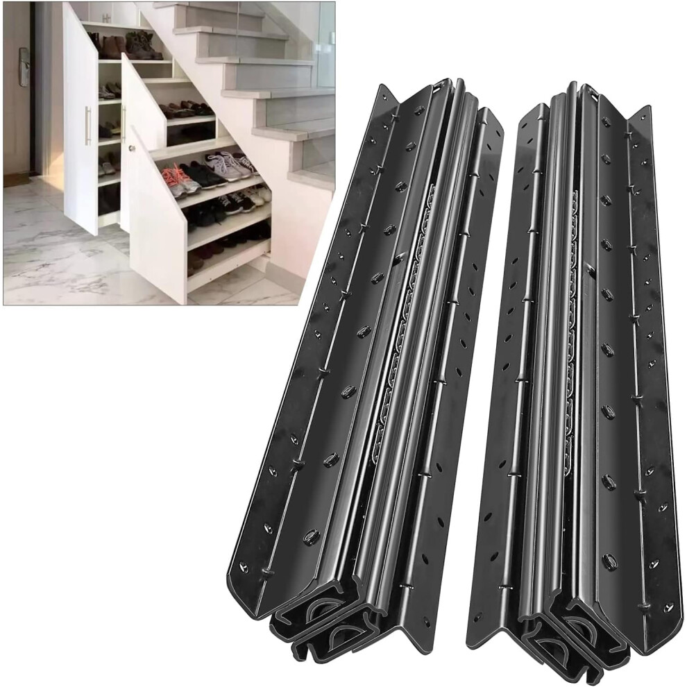 Aolisheng Bottom Mount Heavy Duty Drawer Runners Under Stairs Drawer Runners 600~1450Mm 120Kg Load Capacity Undermount Heavy Duty Drawer Slides Black 5051222372371