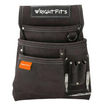 WrightFits Tool Pouches with Multi Pockets | Leather Tool Belt Pouch | Hammer Holder and Nail Pouch Organiser for Builders, Carpenters, Gardeners,