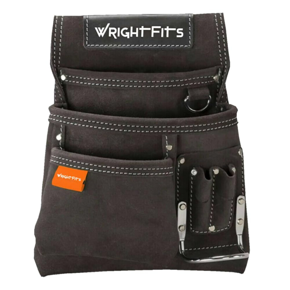 Wrightfits Tool Pouches With Multi Pockets | Leather Tool Belt Pouch | Hammer Holder And Nail Pouch Organiser For Builders, Carpenters, Gardeners, 5051222371893