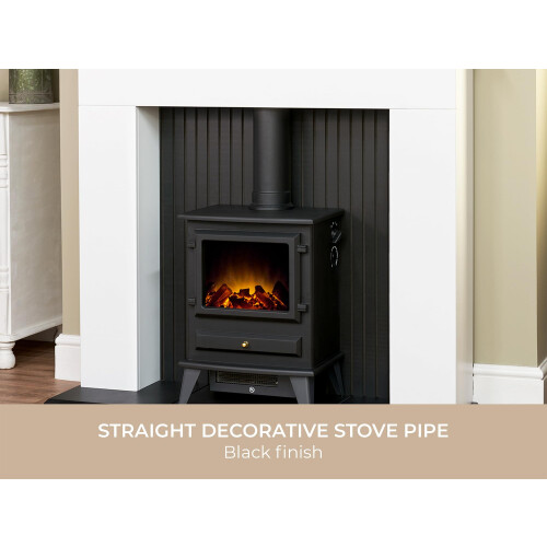 Adam Adam Straight pipe for stove black 1