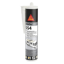 Sika Mounting Adhesive - Sikaflex-554 Black - Ideal for Large Components and High Dynamic Load - Ageing and Weather Resistant - 300 ml
