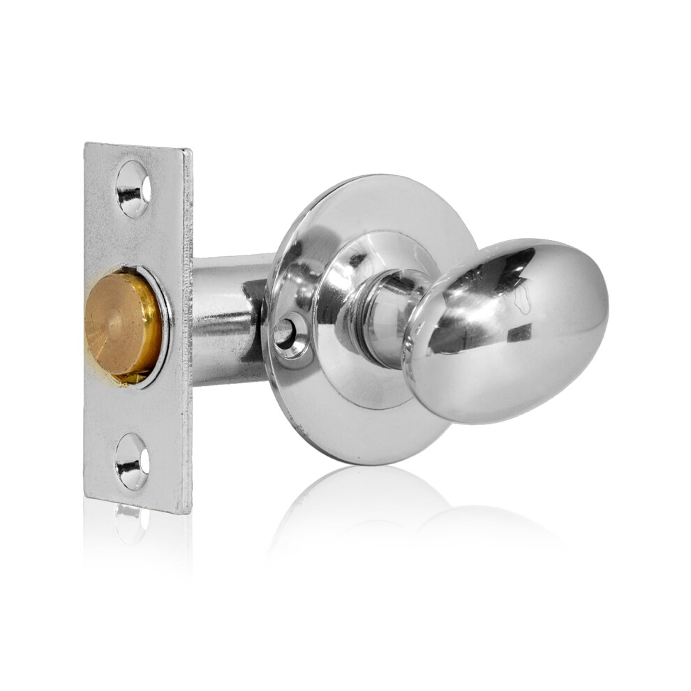 Xfort Rack Bolt Security Kit In Polished Chrome, Oval Turn Knob With 55Mm Rack Bolt. Extra Security As An Additional Lock, Enhanced Protection For 5051222371954