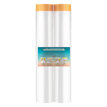 LLPT Tape and Drape Pre-Taped Masking Film | 2-Pack | Versatile Painter's Plastic Dust Sheets for Auto Wall Furniture Painting and Spraying Protection