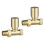 Brushed Brass Straight Radiator Valve Pair 2
