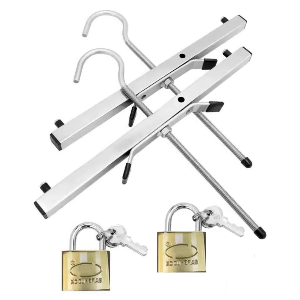 2 Lockable Ladder Grips Set | Ladder Roof Rack Clamps, Heavy Duty Ladder Roof Rack Clamp Clamps Lock, With 2 Padlocks, Roof Rack Van Ladder Mounts 43 5051222374665